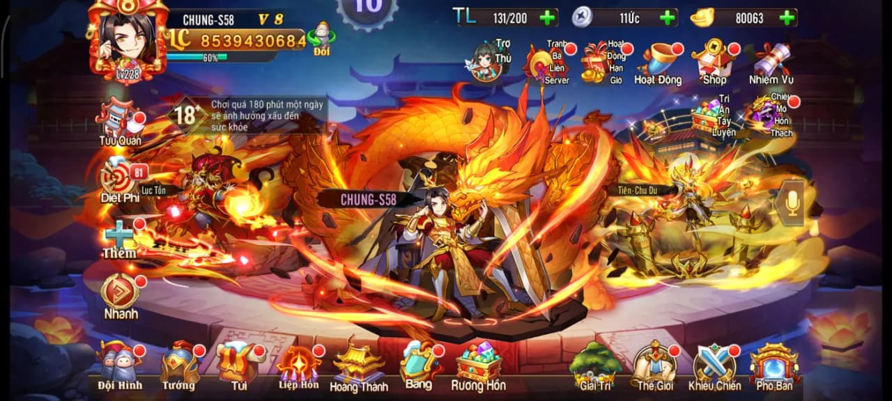 #039 Acc OMG 3Q Bàn Kim Lục Tốn 8Tỷ5 Lc